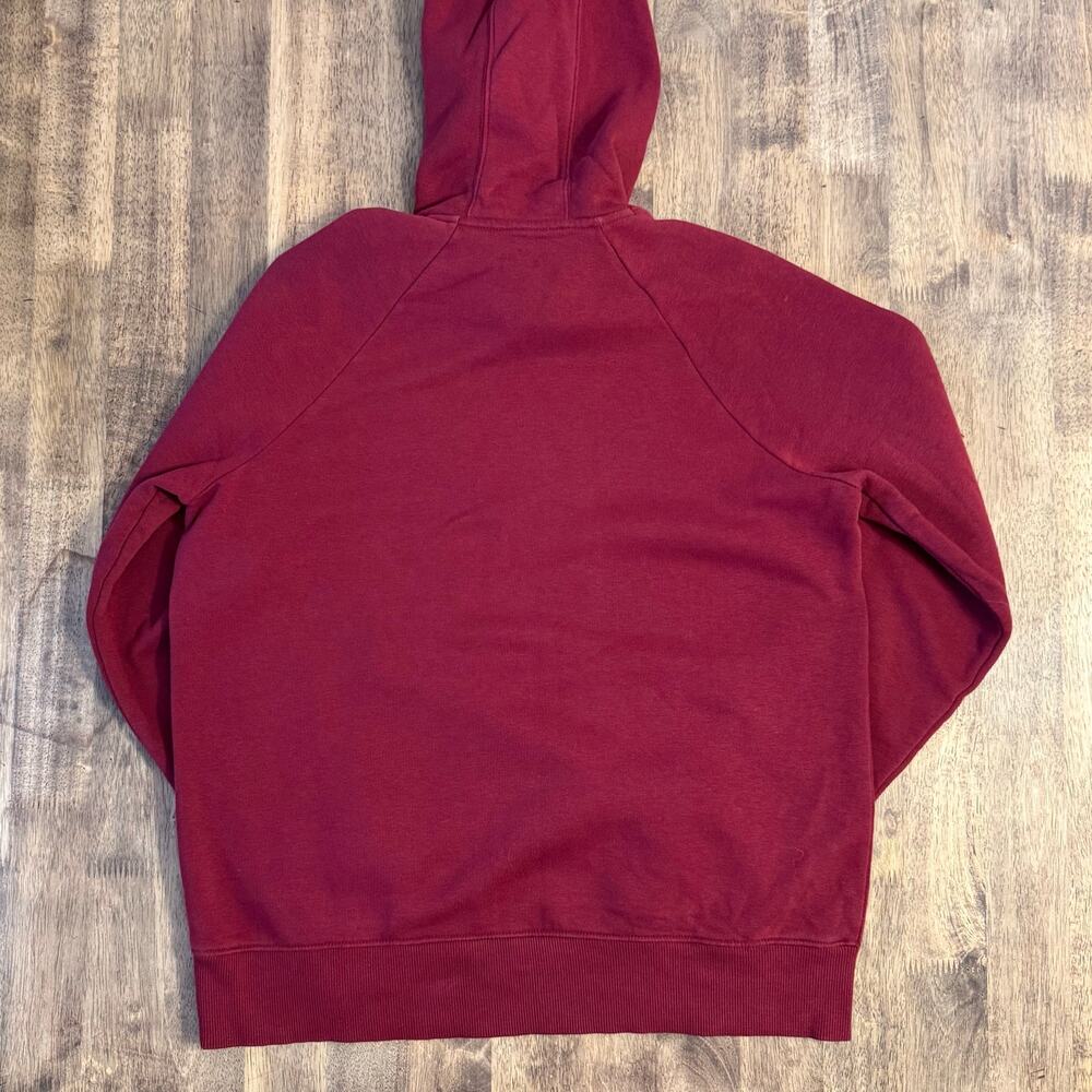 Under Armour Rival Hoodie Sweatshirt Big Logo Screenprint Maroon Unisex Small - Picture 2 of 9